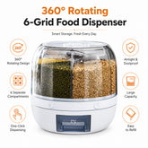 360° Rotating Grain & Rice Dispenser (6-Compartment)