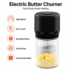 Homemade Butter Lover's Set bundle — electric butter churner and heated butter knife