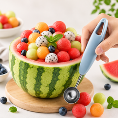 4PCS Fruit Scoop & Watermelon Cutter Set – Melon Baller Carving Tools