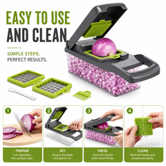 14-in-1 Vegetable Chopper & Mandoline Slicer with Storage Container