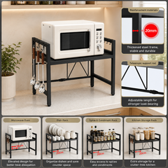 Expandable Microwave Counter Shelf